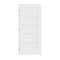 Codel Doors 34" x 84" x 1-3/8" Primed 5-Panel Equal Panel Interior Shaker 7-1/4" RH Prehung Door w/Black Hinges 2170pri8405RH1D714 - alternate 1